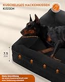 Upvilla Orthopädisches Hundebett XL, Hundekorb Waschbar mit Eierförmiger Kistenschaum，Wasserdicht Hundesofa mit rutschfeste Unterseite und Vierseitiges Kissen (Black, 117x76x19cm)