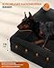 Upvilla Orthopädisches Hundebett XL, Hundekorb Waschbar mit Eierförmiger Kistenschaum，Wasserdicht Hundesofa mit rutschfeste Unterseite und Vierseitiges Kissen (Black, 117x76x19cm)