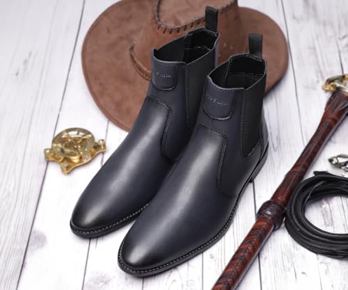 Image of LOUIS STITCH Men's Chelsea Boots | Handcrafted | High Ankle Boot| Comfortable Formal Office & Casual Wear Shoes | Dual Tone Patina Finish LSRGCL