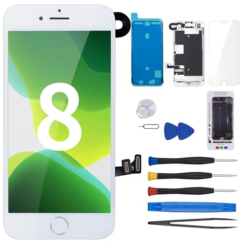 Image of for iPhone 8 SE 2nd Generation Screen Replacement with Home Button | 3D Touch LCD Display Digitizer White 4.7 inch Full Assembly for SE 2020 with Front Camera Speaker Tools Kit A1863 A1905 A1906