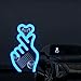 Solar-Powered Finger Heart Car Window Light Wire-Free Suction Mounting, Comfortable Ambient Lighting Solar Heart Window Light Add a Touch of Romance & Fun for Car or Home (Blue,2Pcs)