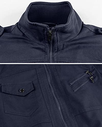 Men's Lightweight Cotton Military Jackets Spring And Autumn Casual Outerwear With Pockets #TOP2