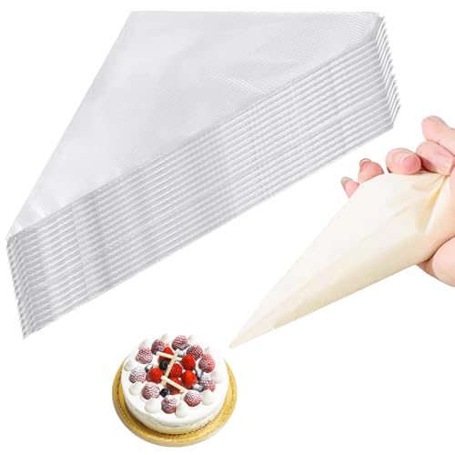 100Pcs Piping Bags Disposable, 12 Inch Medium Clear Icing Bags Plastic Pastry Bags, Tear-Proof Icing Bags, Strong Icing Bag for Cake Cupcake Dessert Cookies Decoration