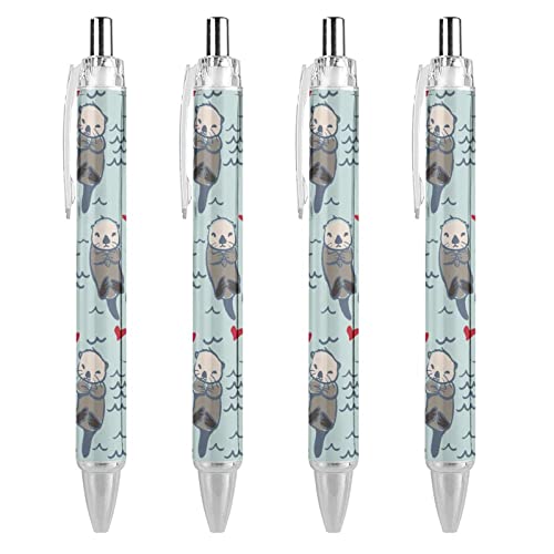 Bolígrafo retráctil de nutrias Cute Otter Love, la papelería bonita que alegra tu rutina