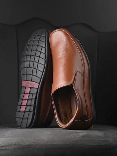 Image of egoss Stretch Genuine Leather Slip-On Shoes for Men | Formal, Office Comfortable, Stylish & Durable Footwear - GS | Pp, 345 PP