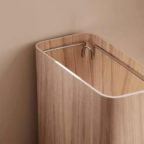 Cubo de basura de madera natural estilo retro para un salón elegante 6