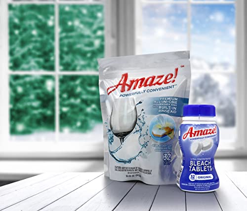 Amaze! Premium All-In-One Dishwasher Tablets (12 Boxes Of 35 Tabs) - Fresh Scent - Powerful Dish Detergent. Fight Hard Water Buildup. High Performance. Dissolvable Film. #TOP7