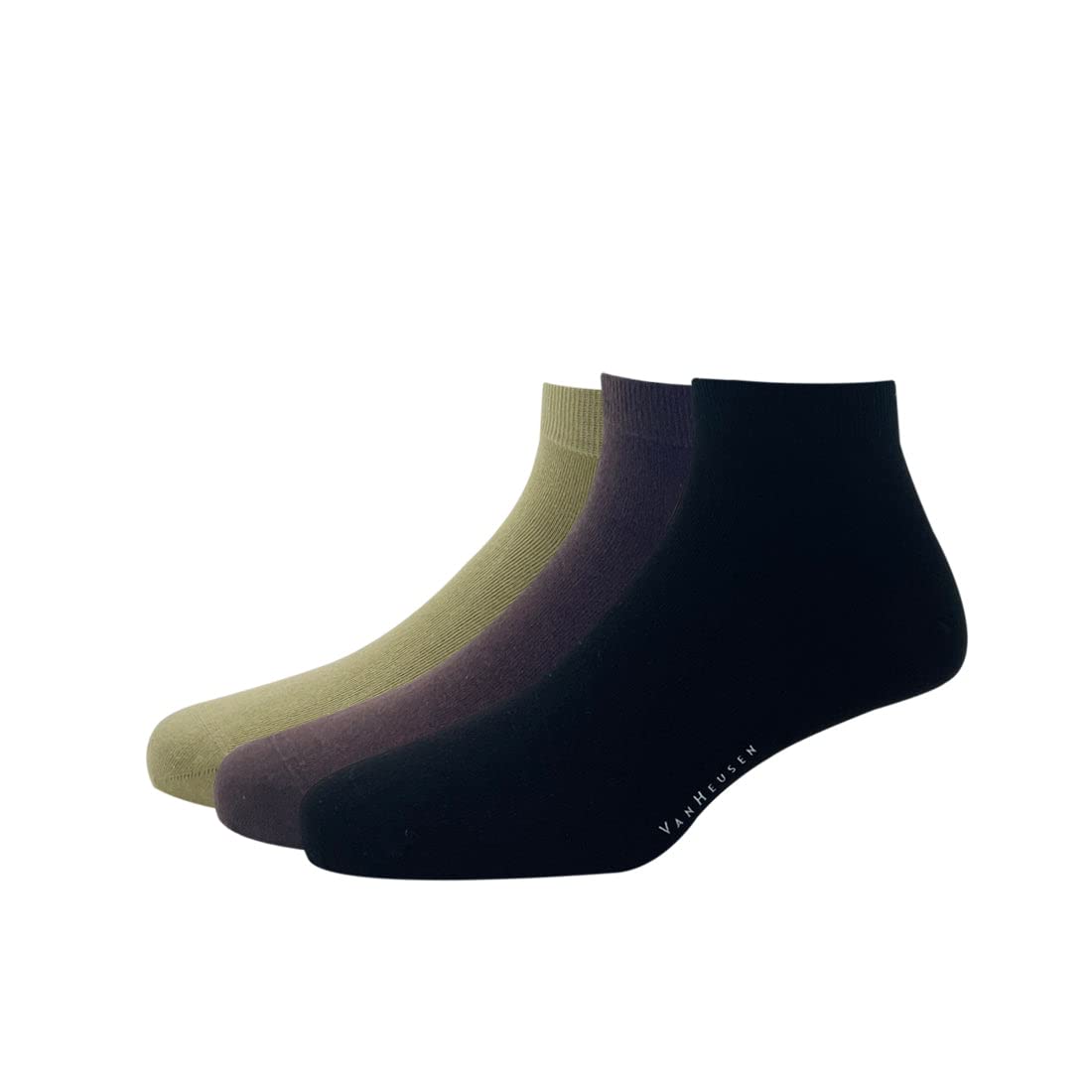 van heusen Mens Cotton Ankle Length Socks (Pack of 3) Black, Beige, Brown-picture-54