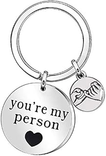 You're My Person Keyring, Lettering Couples Keyrings Romantic Pinky Promise Keyring for Boyfriend Girlfriend Husband Wife Birthday Valentine's Day Gifts