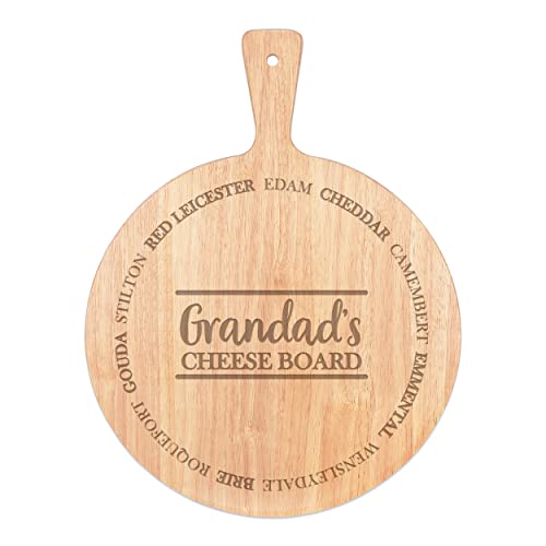 Nombre Personalizado Queso Tipos Círculo Tabla de Quesos Paleta Bandeja Mango Redondo de Madera 45x34cm
