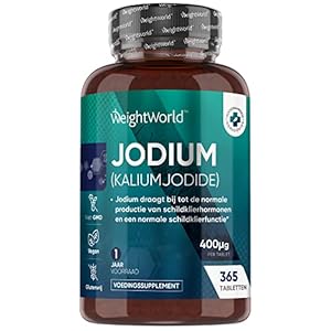Jodium tabletten – 400 mcg – 365 vegan tabletten voor een jaar – Jodiumjodide tabletten – 1 per dag – Geteste…