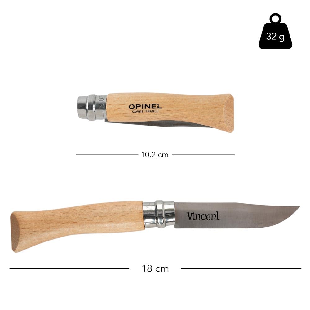 Ocadeau Cuchillo plegable personalizado para hombre - Texto grabado en la hoja - Idea de regalo para cumpleaños, Navidad, Día del Padre, Abuelo - Cuchillo francés icónico personalizado