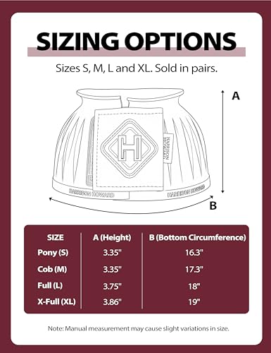 Image of Harrison Howard Rubber Bell Boots for Horses, Hoof Overreach Protection for Horses, w /Upgraded Leather Touch Tape