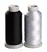 Produktbild Simthread 75D/2 Stickerei Spulen Gewinde - 5,500 Yards, für Brother/Babylock/Bernette/Janome/Kenmore/Singer Stickereimaschine und Nähmaschine (Weiß und Schwarz)