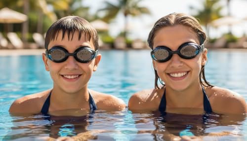 Image of Protoner Swimming Set with Goggles, Cap and Ear Plugs (Black)