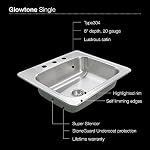 Houzer Kitchen Sink - Stainless Steel 25" Metal Topmount Drop In Multipurpose Sink for Workstation, RV, Outdoor Kitchen, or Bar Sink - Single Bowl Basin, 3-Hole - Image 3