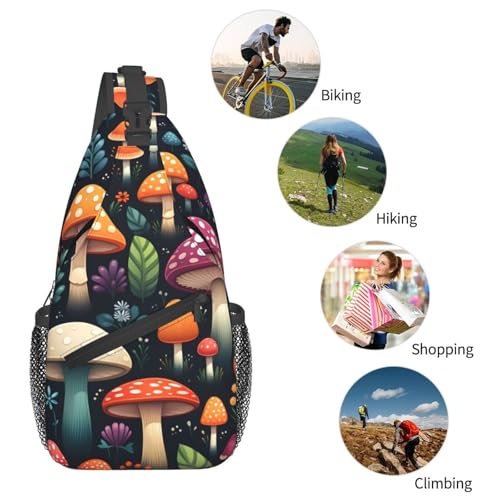 Mochila cruzada Colorful Sewant Mushroom unisex ligera miniatura 6