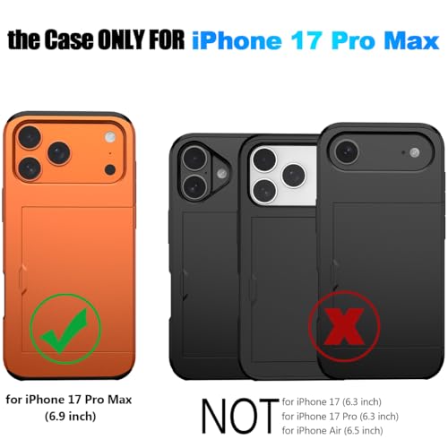 Nvollnoe for iPhone 17 Pro Max Case with Card Holder Orange by Nvollnoe - Used condition - Image 7