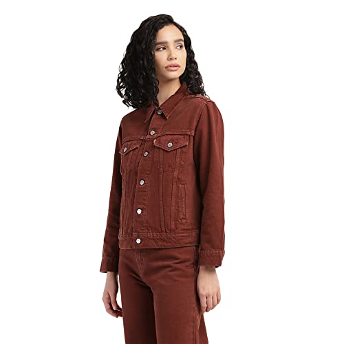Image of Levi's Women's Cotton Blend Solid Cotton Collar Neck Standard Length Casual Jacket