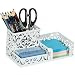 EasyPAG Desk Organizer with 3 Compartment for Pencil,Sticky Note Holder and Office Accessories,White