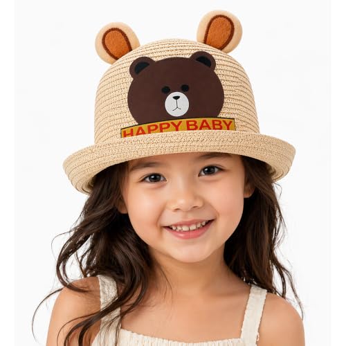 Image of VRITRAZ Baby Boy's and Girl's Kids Children Cute Printed Cartoon Gift Summer Fancy Dress Straw Fasion Hat Cap 1