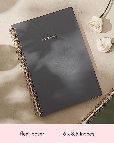 Kunitsa Co. Fitness Journal for Women - Track Workouts, Meals, and Weight Loss, Undated, Fits 120 Workouts, Dusty Blue, 6 x 8.5 Inches - Image 4