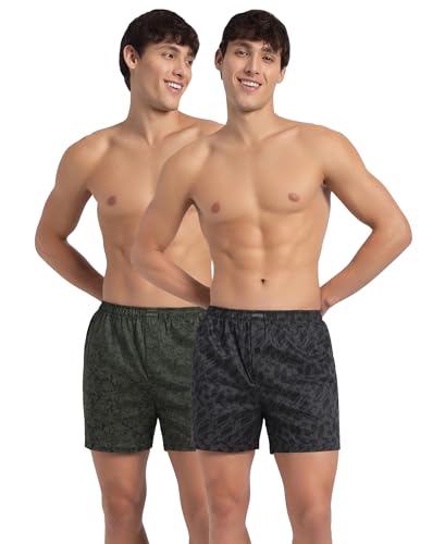 Image of Jockey 8222 Men Super Combed Mercerized Cotton Woven Checkered Inner Boxers with Ultrasoft and Durable Inner Waistband (Pack of 2, Colors & Prints May Vary)