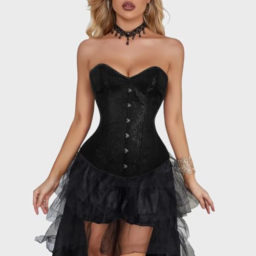 KIMIKAL Corset Tops for Women, Bustier Lace Top Corsets Belt, Plus Size Faja Waist Cincher Bodysuit Overbust Lingerie3