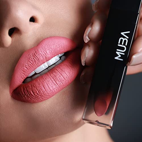 Muba Cosmetics Liquid Lipstick - 24 Hour Waterproof Long Lasting, None- Transferable & High-Pigment Lip Makeup, Lipstick For Women - Liquid Lipsticks, Perfect Beauty Gifts (Bite Me) #TOP2