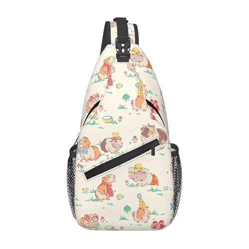 Sac de poitrine pour homme avec motif cochon d'Inde pour le cyclisme