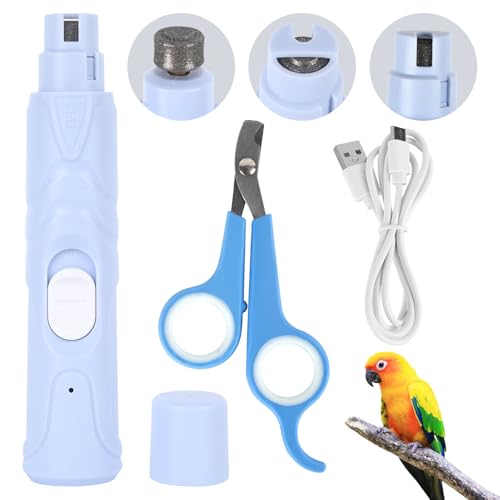 Anicuta Bird Nail Grinder,Automated Bird Beak Grinder,3-in-1 Nail Care Kit with Nail Clippers and Nail File for Parrots, Budgies, Parakeets, Finches and Lovebirds, Hamsters, Rabbits