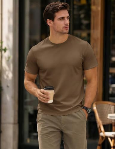 Image of MAGCOMSEN Mens T-Shirts Short Sleeve UPF 50+ Lightweight Moisture Wicking Basic Crewneck Casual Summer Cooling T Shirt