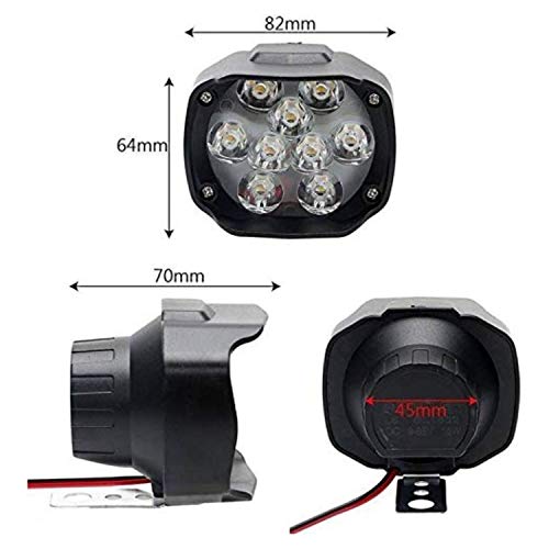 Image of waterproof 9 LED shilon headlight with switch for Hero Passion pro, WHITE