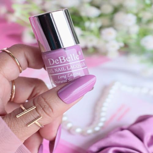 Image of DeBelle Gel Creme Nail Polish Flamboyant Florina (Dark Pink Mauve Nail Paint), 6ml | Non UV - Gel Finish | Seaweed Enriched Formula | Long Lasting Nail Paint | Cruelty & Toxic Free |