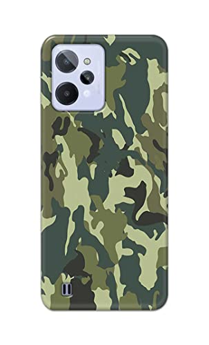 Image of PRINTFIDAA Printed Hard Back Cover Case for Realme C31 Back Cover (Green Army Camouflage) -1803