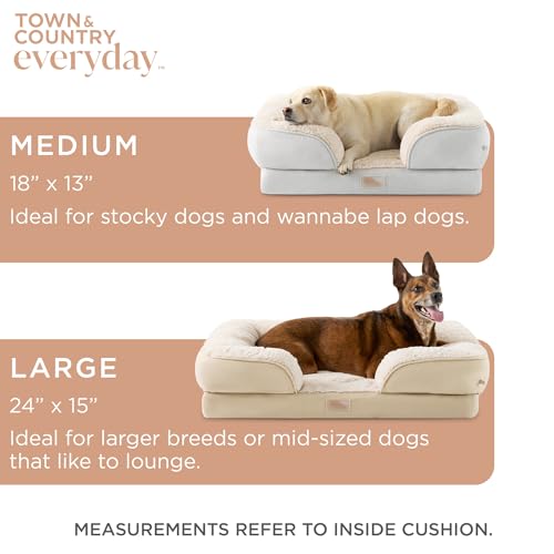Town & Country Everyday CuddleTown Comfy Solid Bolster Sofa Pet Bed, Supportive & Calming Egg Crate Foam, Non-Slip Bottom, Machine Washable Cover, Blue, Large 35"x25"x8" by TOWN & COUNTRY EVERYDAY - Image 7