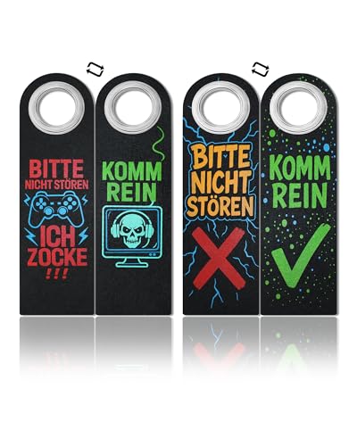Bitte Nicht Stören Schild für Jungen 11 12 13 Jahre - 2er Set mit Metallverstärkung, Klettstoff - Coole Geschenkidee für Teenager, Jugendzimmer Deko & Gaming Zimmer Accessoire Bitte Nicht Stören Schild für Jungen 11 12 13 Jahre - 2er Set mit Metallverstärkung, Klettstoff - Coole Geschenkidee für Teenager, Jugendzimmer Deko & Gaming Zimmer Accessoire