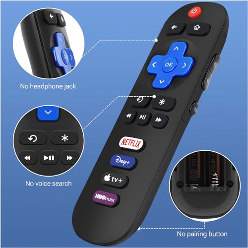 Image of (2-Pack) for Onn-Roku-TV-Remote,for TCL-Roku-TV-Remote,for Hisense Roku /Sharp Roku /Insignia Roku Smart TVs (Only for Roku TV)
