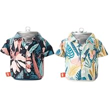 Puffin Aloha Shirt Beige Palm + Black Monstera Can Cooler Bundle 2Pack Insulated 12oz Can Sleeves Tropical Drinkwear Set for Beach, BBQ, Tailgate, Camping, and Summer Gifts