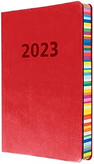 Collins Edge Rainbow A5 Day to Page 2023 Diary - Red (ED151.U15-23) - Complete Planner, Agenda and Journal