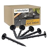 Hinrichs Erdnägel 100 Stück - Erdanker Unkrautvlies extra stark - 6 Widerhaken...