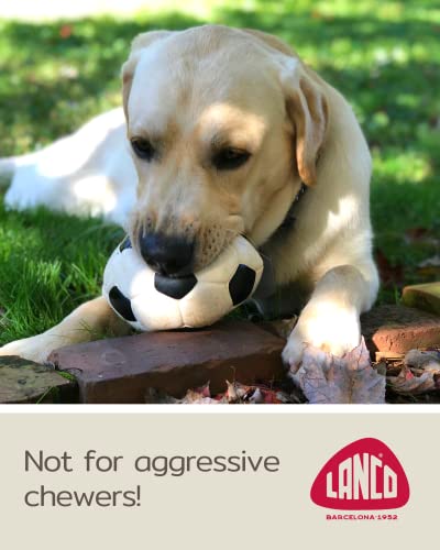 Large Soccer Ball - Soft, Squeaky Dog Toy - Natural Rubber (Latex) - For Large Breed Dogs & Senior Dogs - 5" Diameter - Complies With Same Safety Standards As Children's Toys #TOP3