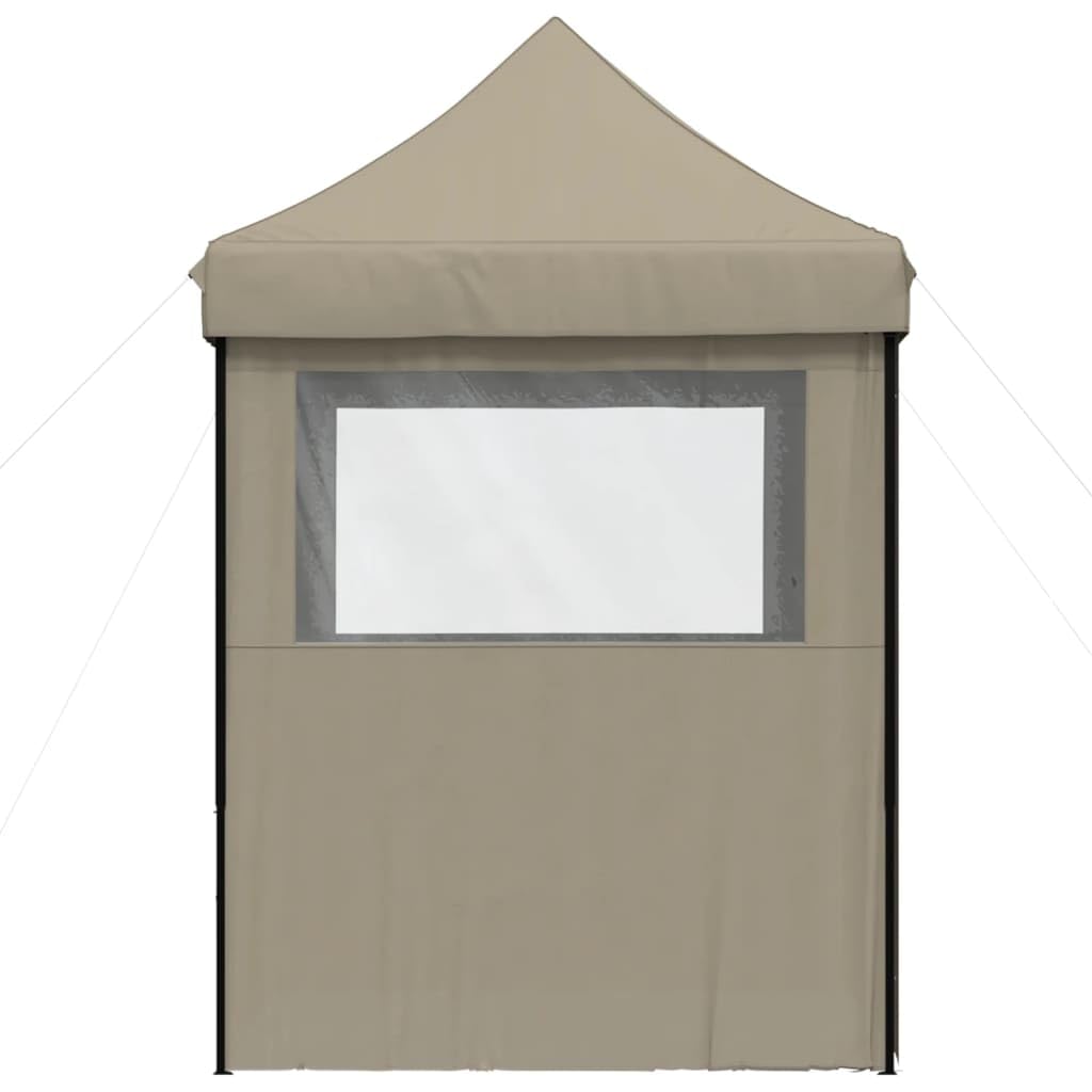 Namiot imprezowy, składany pawilon typu pop-up, z 4 częściami bocznymi, kolor taupe, 200 x 200 x 306 cm, namiot ogrodowy ze stalowym stelażem i tkaniną Oxford, ochrona przed deszczem i