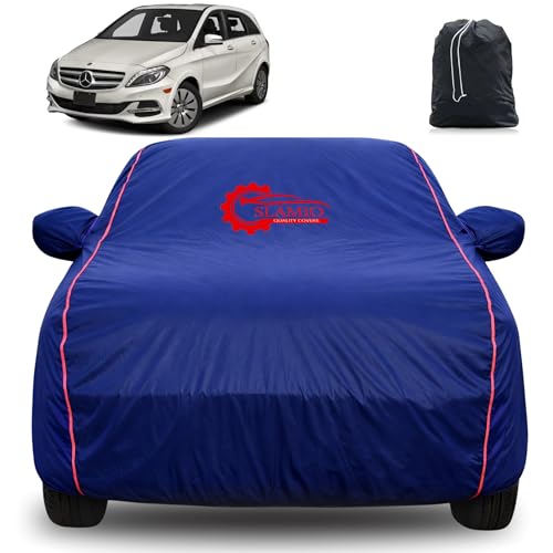 Image of 100% Waterproof Car Cover for Mercedes B Class | All-Weather, Dustproof & UV Protection | Heavy-Duty 3-Layer Fabric | Custom Fit with Mirror & Antenna Pocket | Navy Blue