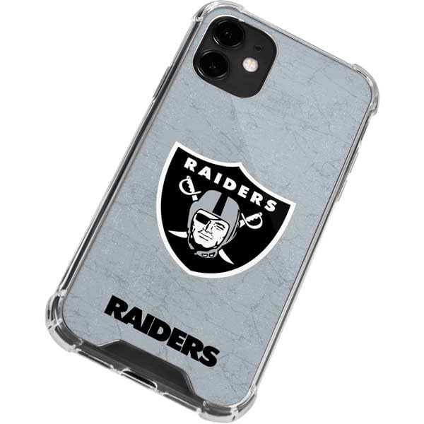 Skinit Clear Phone Case Compatible with iPhone 12 - Officially Licensed NFL Las Vegas Raiders - Alternate Distressed Design