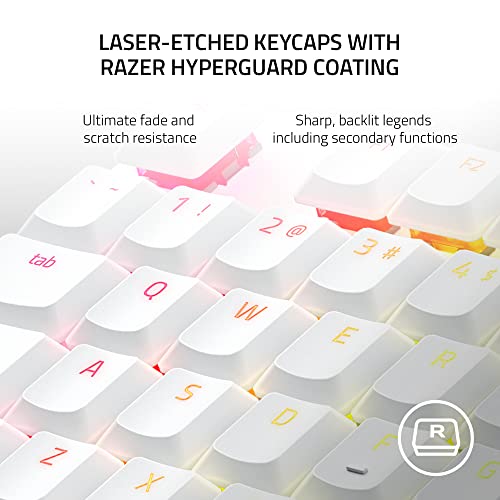 Image of Razer DeathStalker V2 Pro TKL Wireless Gaming Keyboard: Low Profile Optical Switches Linear Red - HyperSpeed Wireless & Bluetooth - Chroma RGB - Up to 200 Hr Battery Snap Tap - White