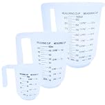 Measuring Jugs Set of 3 – 1L, 500ml & 250ml – Kitchen Measuring Jug for Cooking & Baking – Clear Measurement in Millilitres, Pints & Ounces – Stackable & Easy-Pour Design