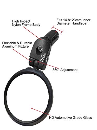 Hafny Bar End Bike Mirror, Hd, Blast-Resistant, Glass Mirror, Hf-Mr090, Hf-M951-Fr03, Hf-M952-Fr03 (Silver Glass, 60Mm) #TOP1