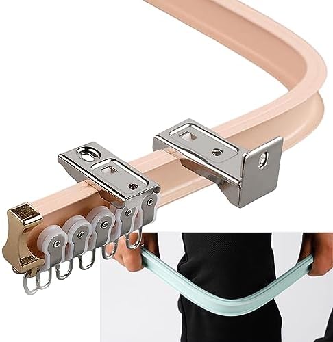 Adjustable Shower Curtain Rod for Bathroom, 4M/6M Heavy Duty Aluminum Ceiling Track, Flexible Bendable Bay Curtain Rod, Ideal for RV Room Dividers & Clothing Stores