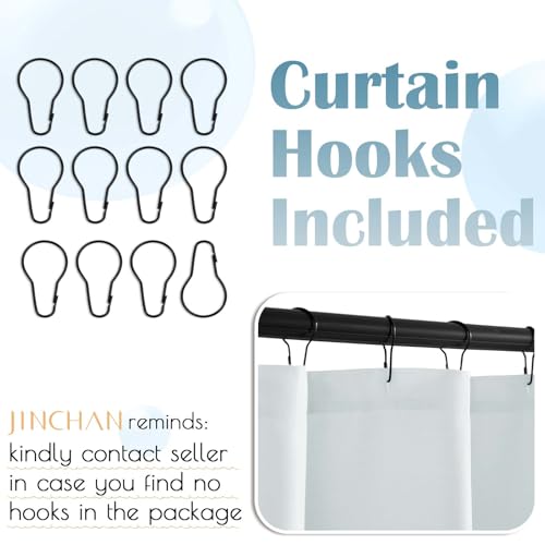 jinchan Extra Long Ombre Ocean Blue Striped Shower Curtain Waterproof Fabric Shower Curtains for Bathroom Nautical Gradual Color Minimalist Modern Neutral with 12 Hooks 70x84 inches by jinchan - Image 7
